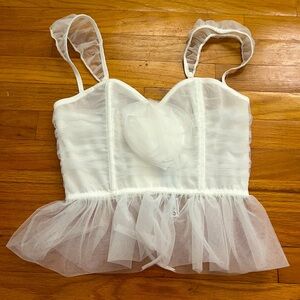 Out from Under/Urban Outffiters White Corset Crop Top